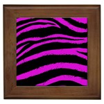 Pink Zebra Framed Ceramic Tile Front