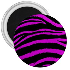 Pink Zebra 3  Button Magnet by ArtistRoseanneJones