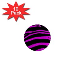 Pink Zebra 1  Mini Button Magnet (10 Pack)