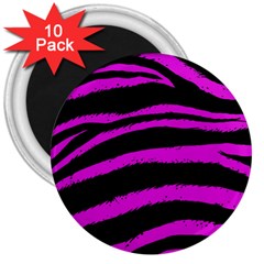 Pink Zebra 3  Button Magnet (10 Pack)