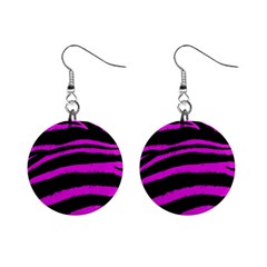 Pink Zebra Mini Button Earrings