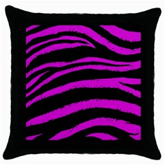 Pink Zebra Black Throw Pillow Case