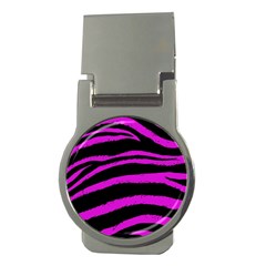 Pink Zebra Money Clip (round)