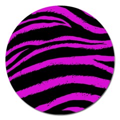 Pink Zebra Magnet 5  (round)