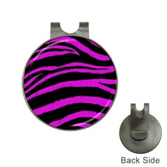 Pink Zebra Hat Clip With Golf Ball Marker