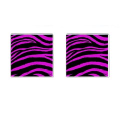 Pink Zebra Cufflinks (square)