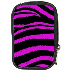 Pink Zebra Compact Camera Leather Case