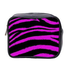 Pink Zebra Mini Travel Toiletry Bag (two Sides)