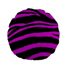 Pink Zebra Standard 15  Premium Round Cushion 