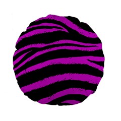 Pink Zebra Standard 15  Premium Flano Round Cushion 