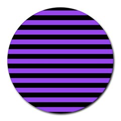 Purple Stripes 8  Mouse Pad (round)