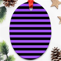 Purple Stripes Oval Ornament by ArtistRoseanneJones