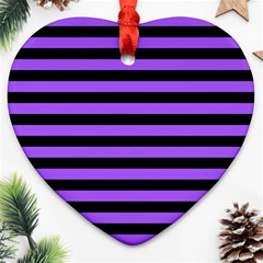 Purple Stripes Heart Ornament by ArtistRoseanneJones