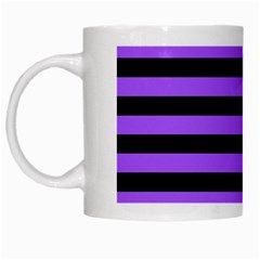 Purple Stripes White Coffee Mug by ArtistRoseanneJones