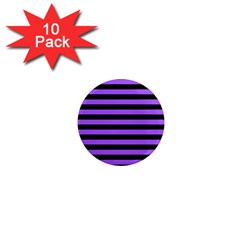 Purple Stripes 1  Mini Button Magnet (10 Pack)