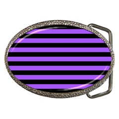 Purple Stripes Belt Buckle (oval)