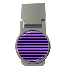 Purple Stripes Money Clip (round)