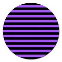 Purple Stripes Magnet 5  (round)