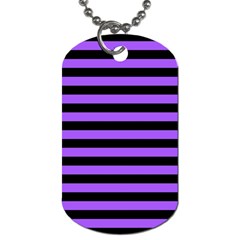 Purple Stripes Dog Tag (one Sided) by ArtistRoseanneJones