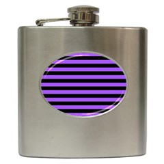 Purple Stripes Hip Flask by ArtistRoseanneJones