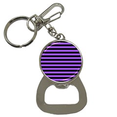 Purple Stripes Bottle Opener Key Chain by ArtistRoseanneJones