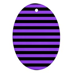 Purple Stripes Oval Ornament (two Sides) by ArtistRoseanneJones