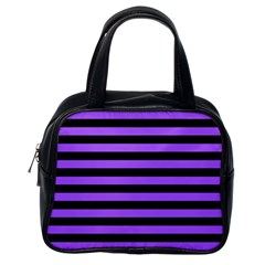 Purple Stripes Classic Handbag (one Side)