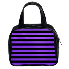 Purple Stripes Classic Handbag (two Sides)