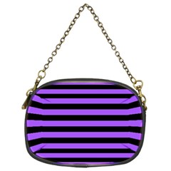 Purple Stripes Chain Purse (two Sided) 