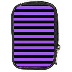 Purple Stripes Compact Camera Leather Case