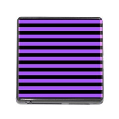 Purple Stripes Memory Card Reader With Storage (square)