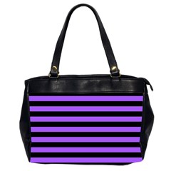 Purple Stripes Oversize Office Handbag (two Sides)