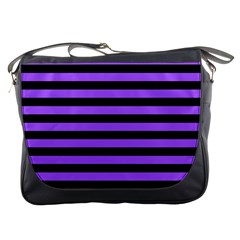 Purple Stripes Messenger Bag