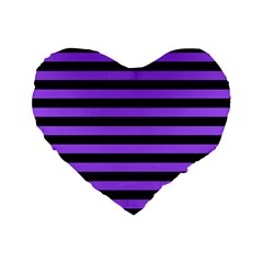 Purple Stripes Standard 16  Premium Heart Shape Cushion 