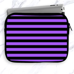 Purple Stripes Apple Ipad Zippered Sleeve by ArtistRoseanneJones