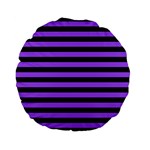 Purple Stripes Standard 15  Premium Flano Round Cushion  Front