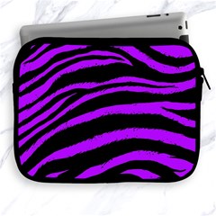 Purple Zebra Apple Ipad Zippered Sleeve by ArtistRoseanneJones