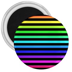 Rainbow Stripes 3  Button Magnet