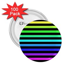 Rainbow Stripes 2 25  Button (100 Pack) by ArtistRoseanneJones