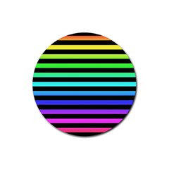 Rainbow Stripes Drink Coaster (round)