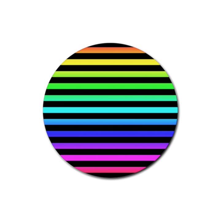 Rainbow Stripes Drink Coaster (Round)