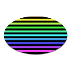 Rainbow Stripes Magnet (oval) by ArtistRoseanneJones