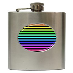 Rainbow Stripes Hip Flask