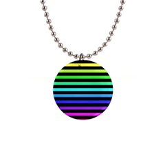 Rainbow Stripes Button Necklace