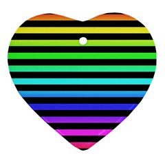 Rainbow Stripes Heart Ornament (two Sides)