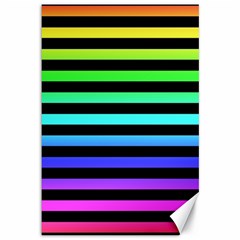 Rainbow Stripes Canvas 12  X 18  (unframed)