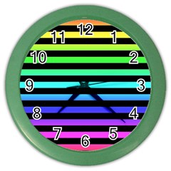 Rainbow Stripes Wall Clock (color)