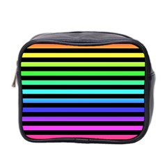 Rainbow Stripes Mini Travel Toiletry Bag (two Sides)