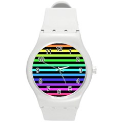 Rainbow Stripes Plastic Sport Watch (medium)