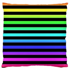 Rainbow Stripes Large Cushion Case (two Sided) 